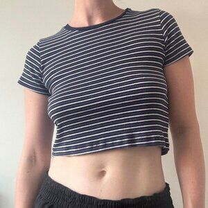 Brandy Melville striped crop short sleeve tee
